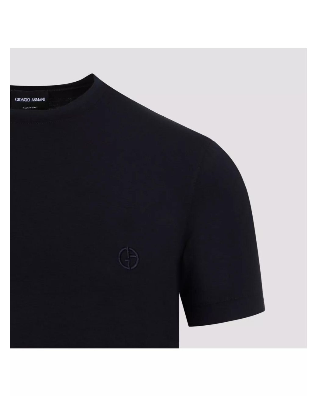 Giorgio Armani Blue Stretch Viscose Slim-Fit Crew-Neck Short-Sleeve T-Shirt for men