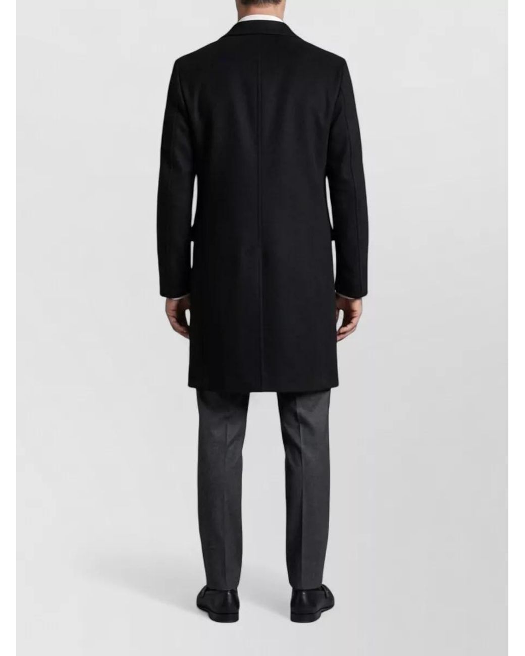 The Row Black Wool Single-Breasted Coat for men