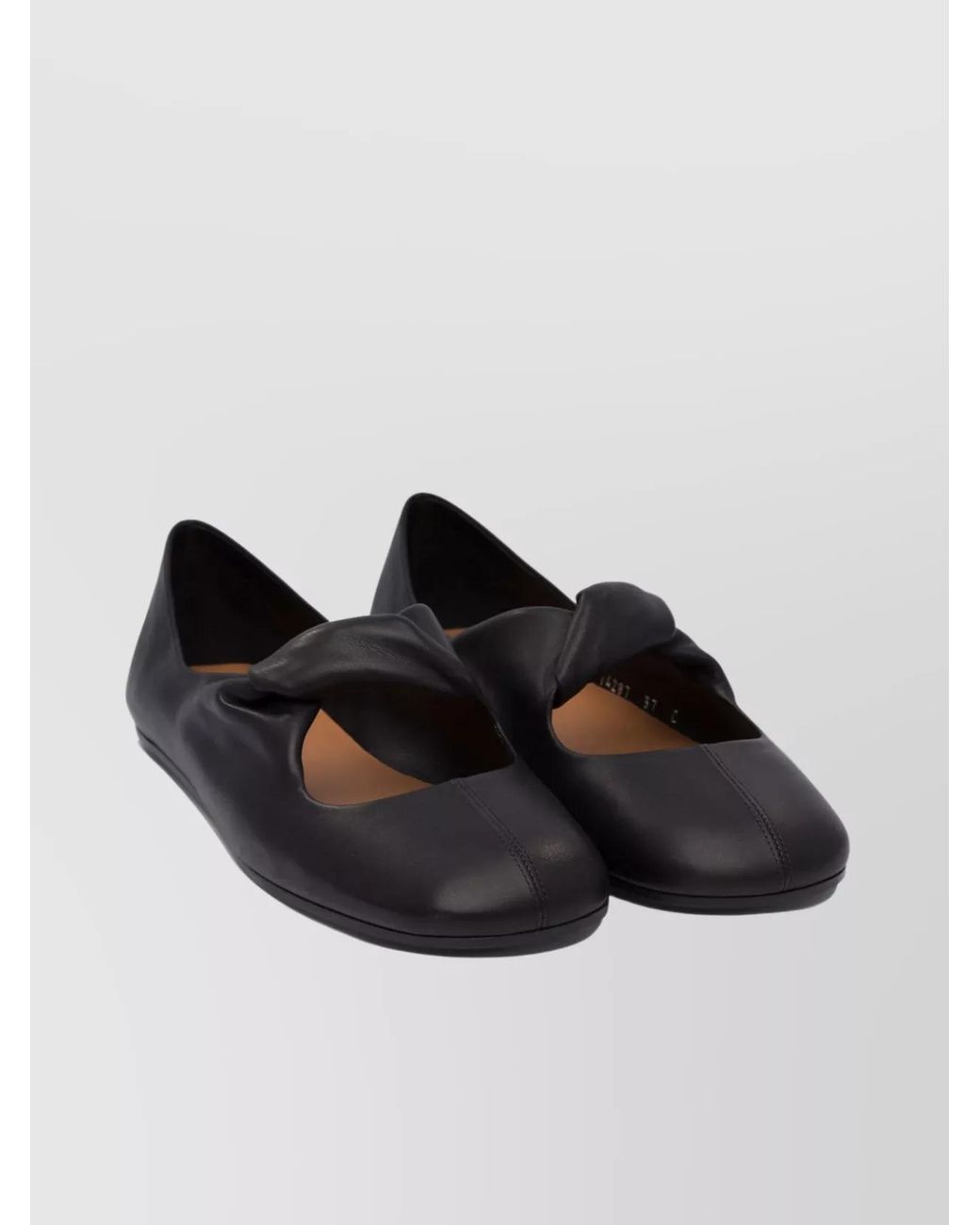 McQueen Black Leather Ballet Flats