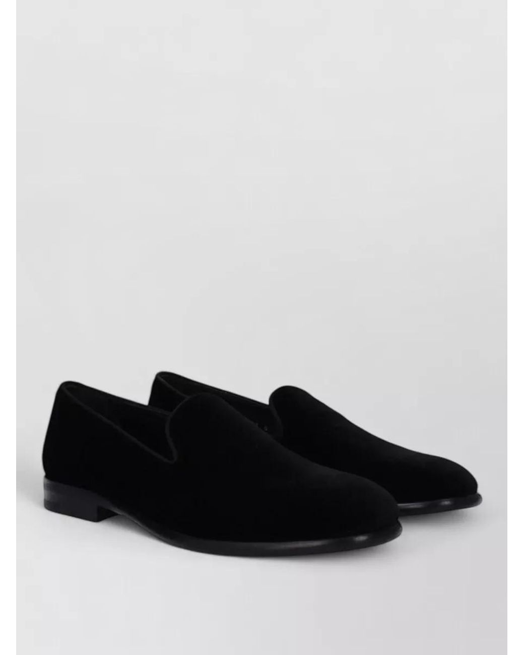 Dolce & Gabbana Black Velvet Loafers for men