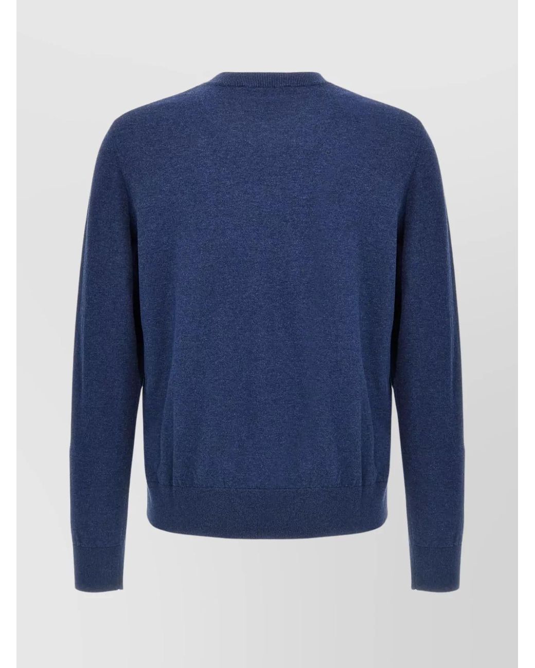 DSquared² Blue Ribbed Crewneck Sweater With Cuffs And Hem for men