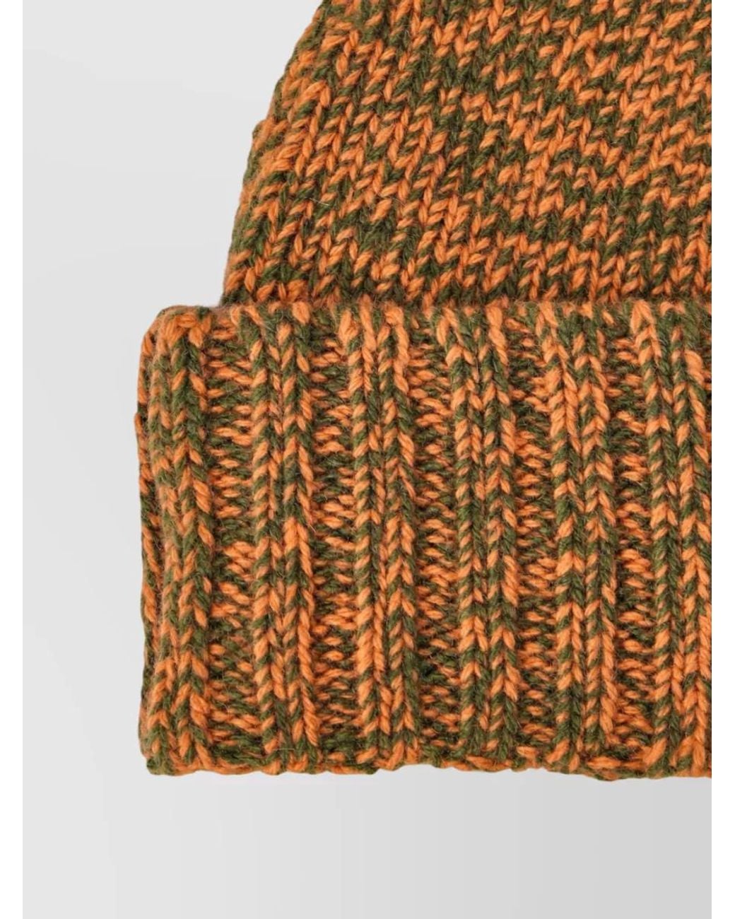 Marni Brown Cashmere Wool Ribbed Beanie for men