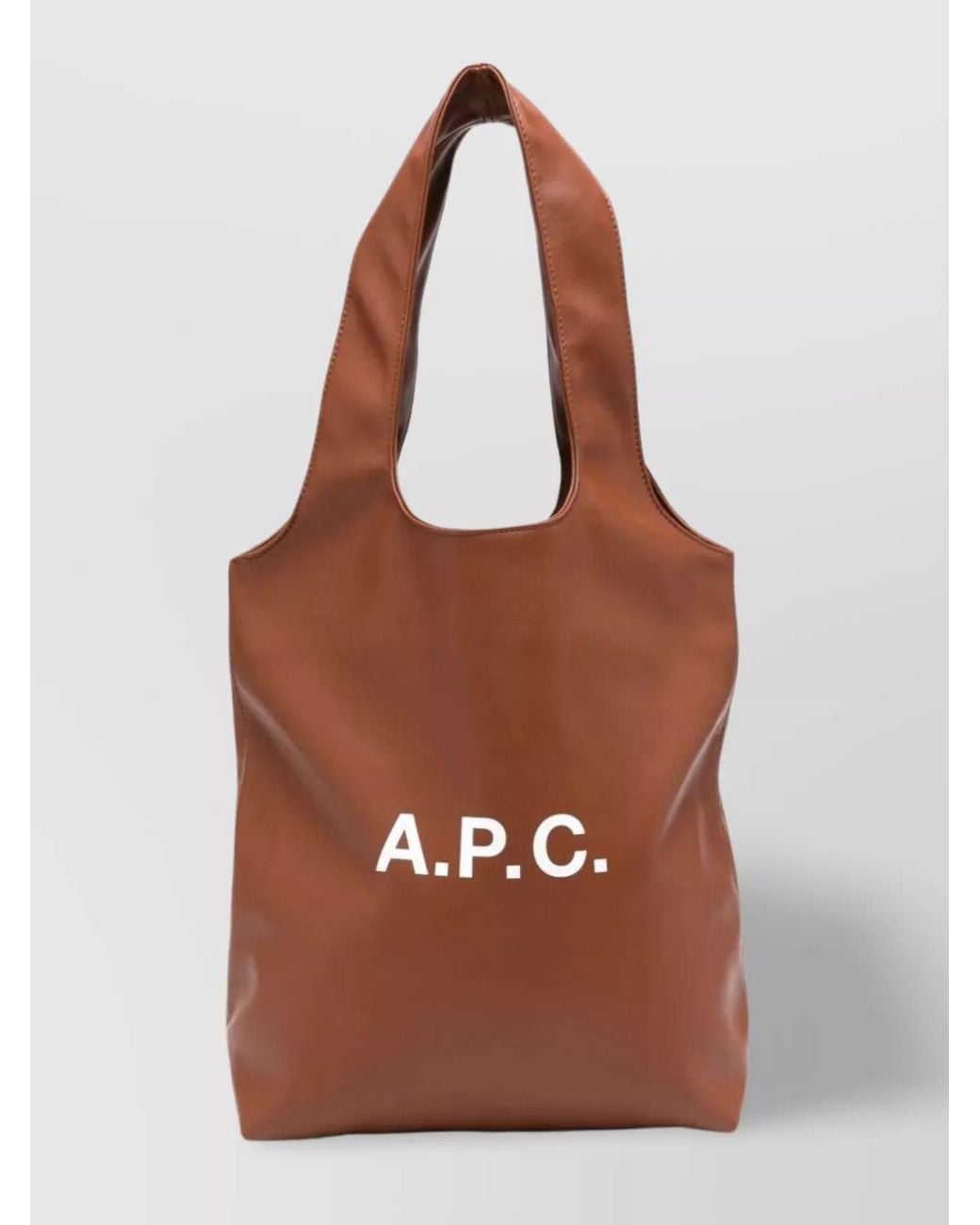 A.P.C. Brown Ninon Small Faux Leather Tote Bag