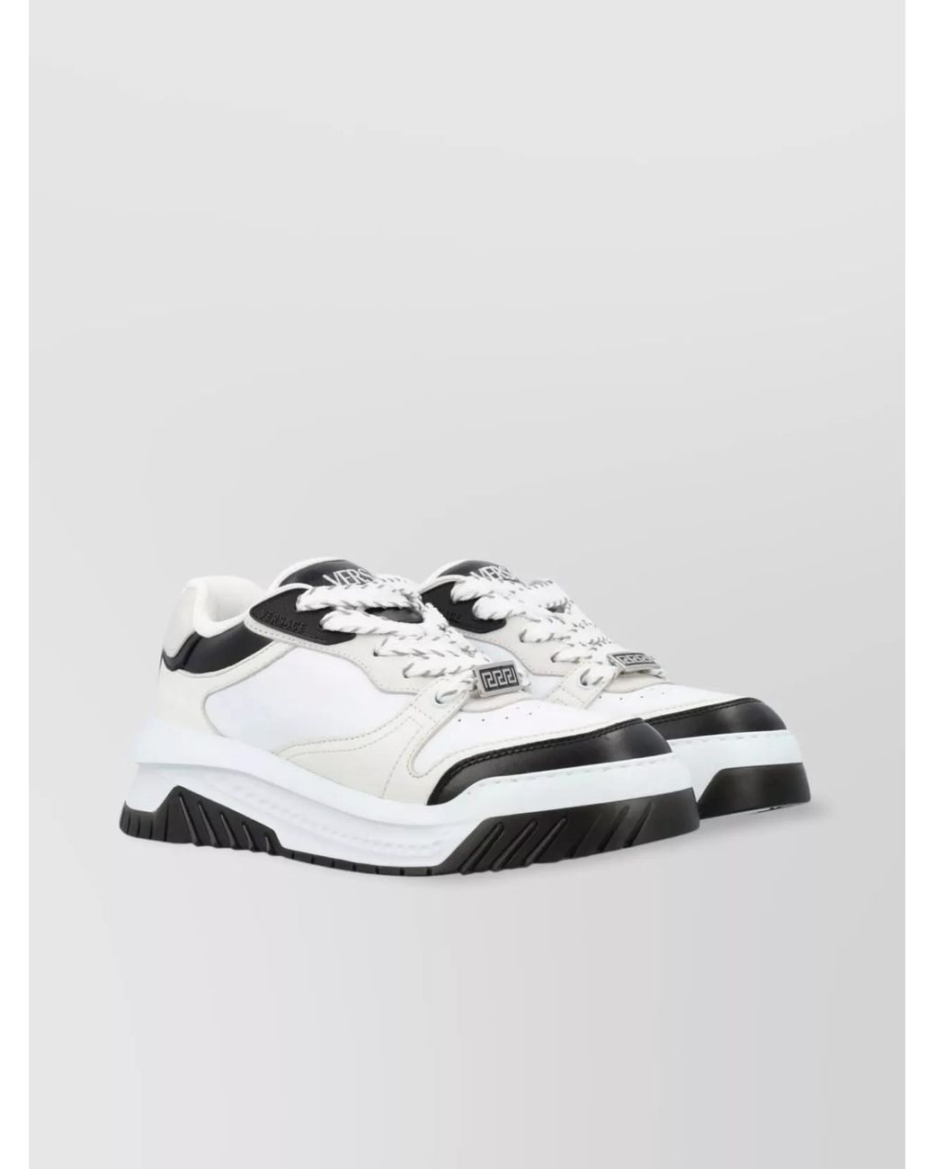 Versace Metallic Leather Low-Top Sneakers for men