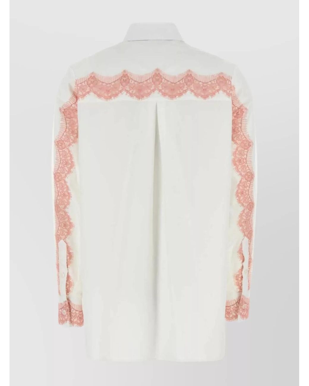Dolce & Gabbana Pink Poplin Shirt With Lace Detailing And Long Sleeves for men