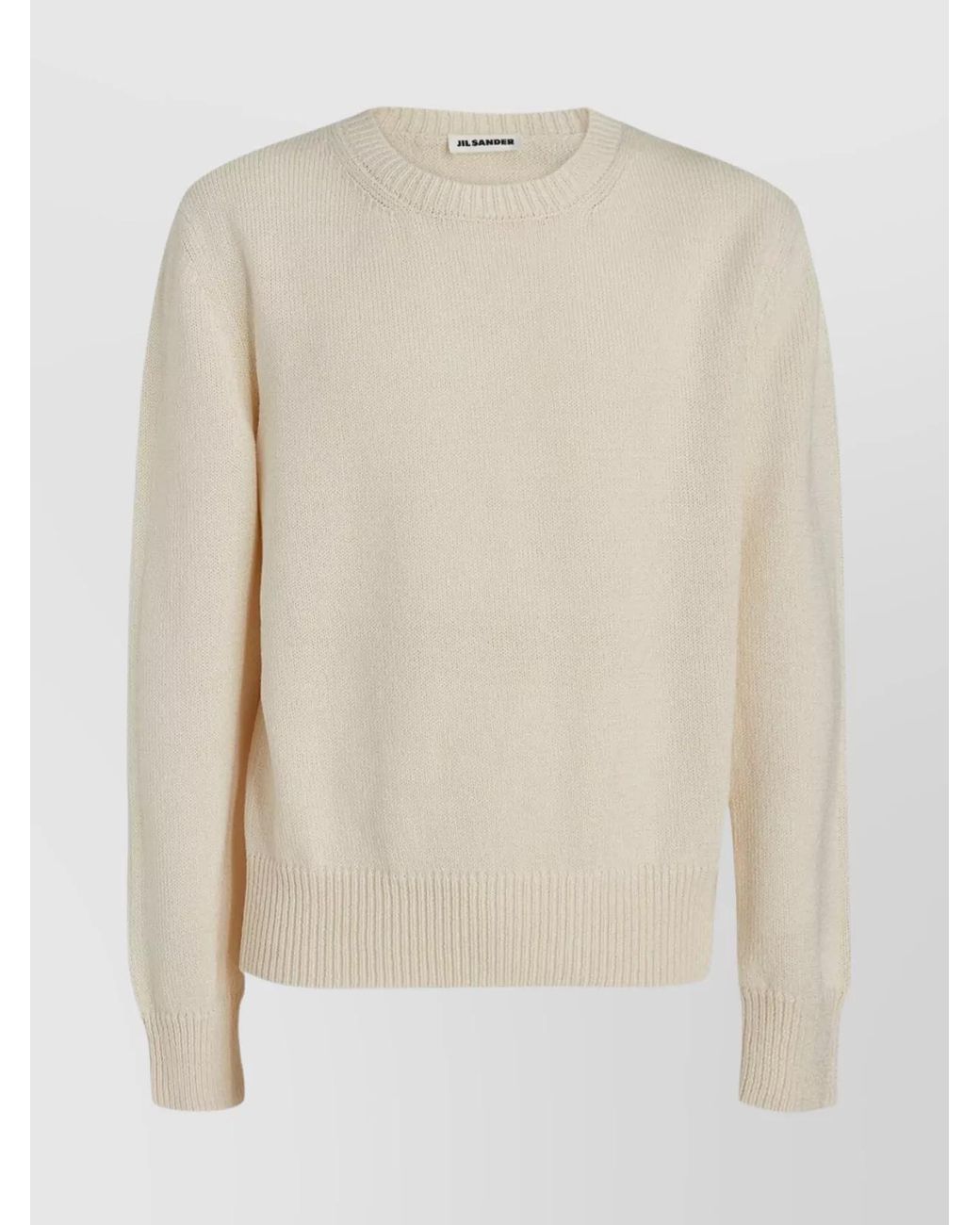 Jil Sander White Ribbed Regular-Fit Sweater for men