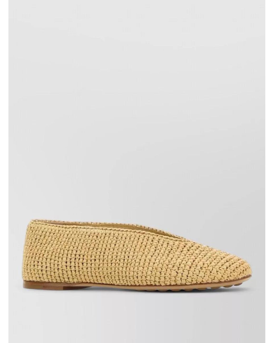 Bottega Veneta Natural Raffia Ballerina Flats