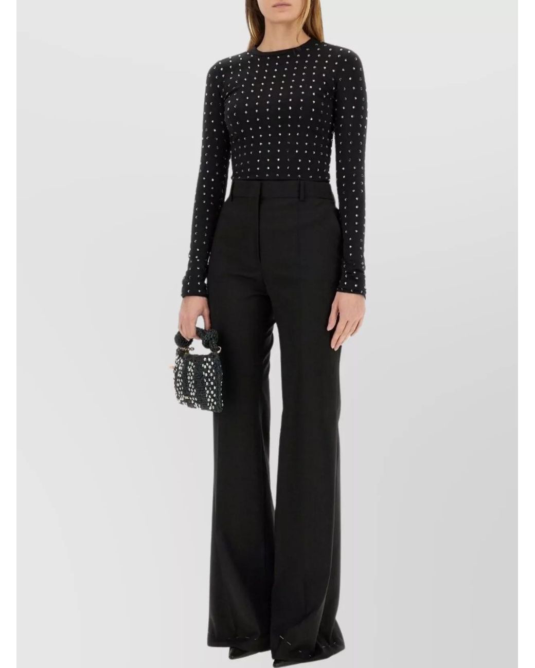 Sportmax Black Crystal-Embellished Top