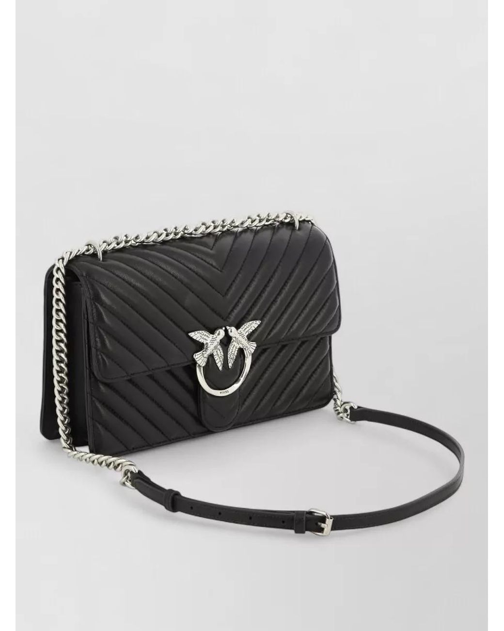 Pinko Black Leather Crossbody Bag