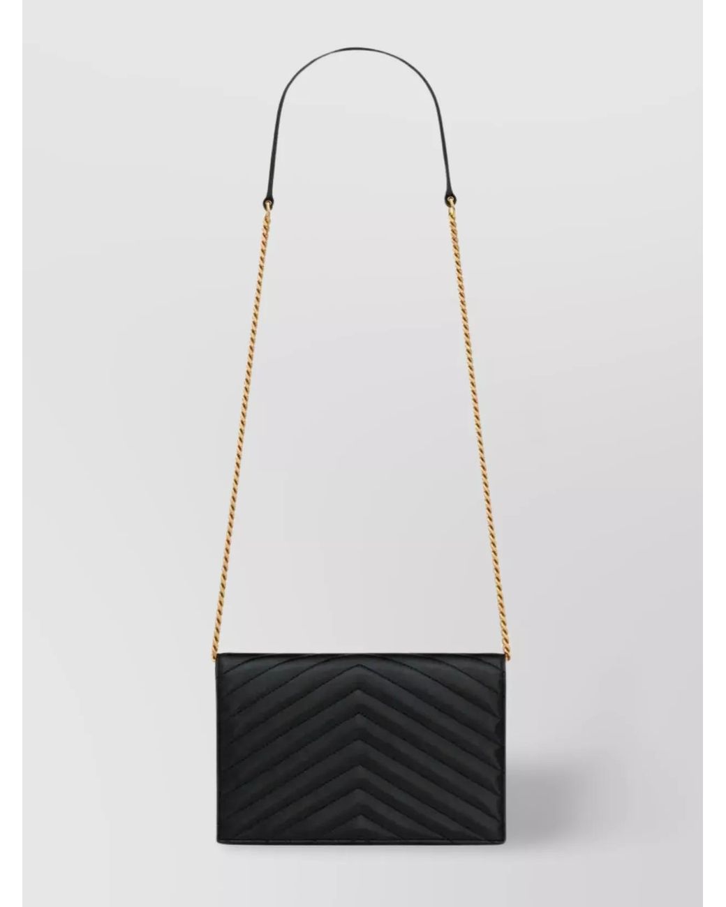 Saint Laurent White Cassandre Lambskin Wallet On Chain