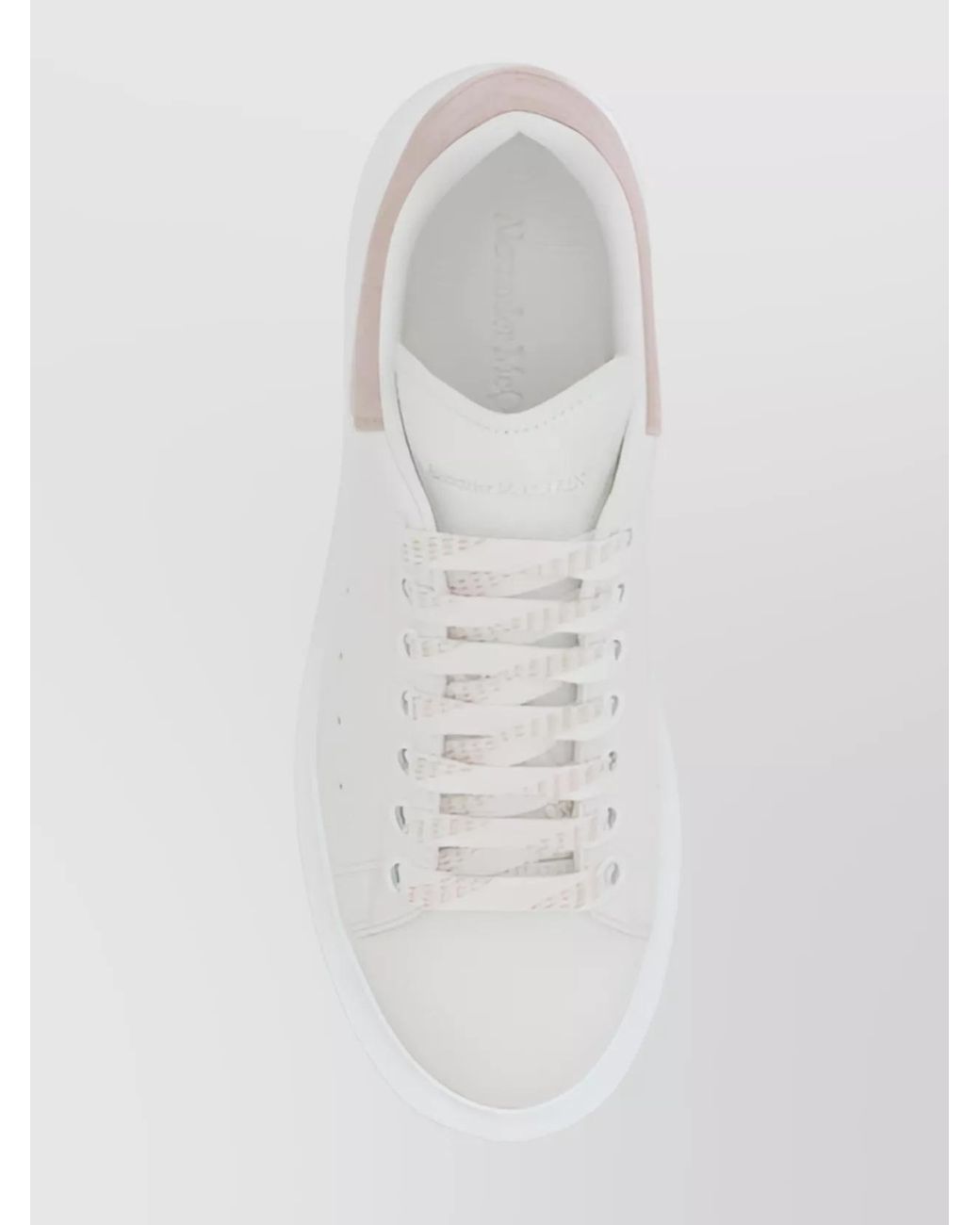 McQueen White Leather Low-Top Sneakers