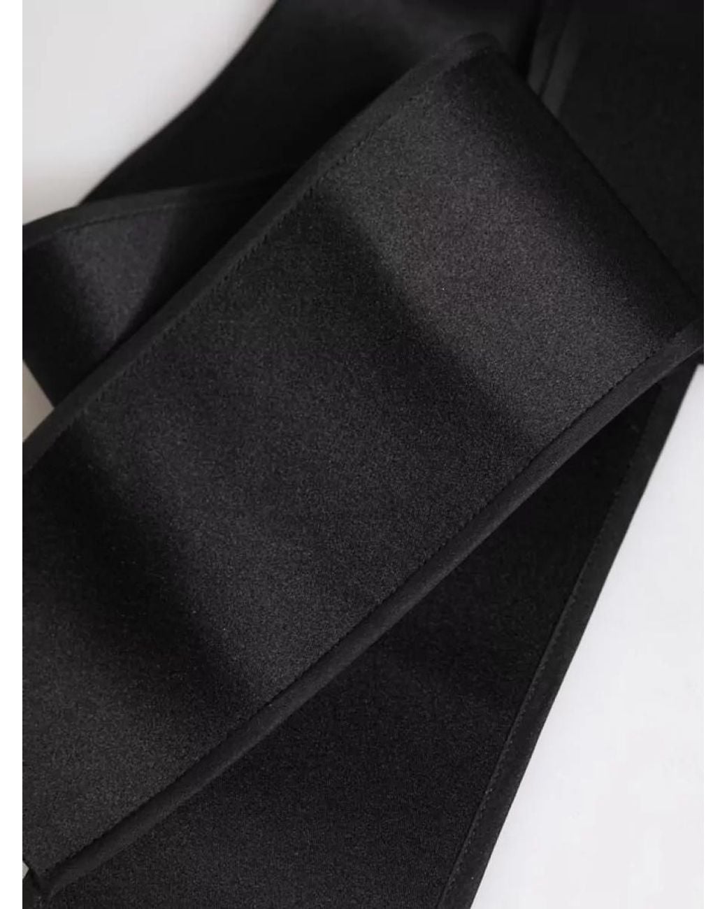 Dolce & Gabbana Black Silk Satin Wide Waist Belt