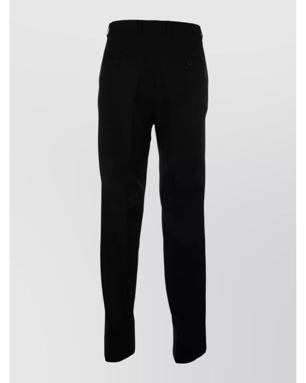 Céline Black Wool Straight-Leg Trousers for men