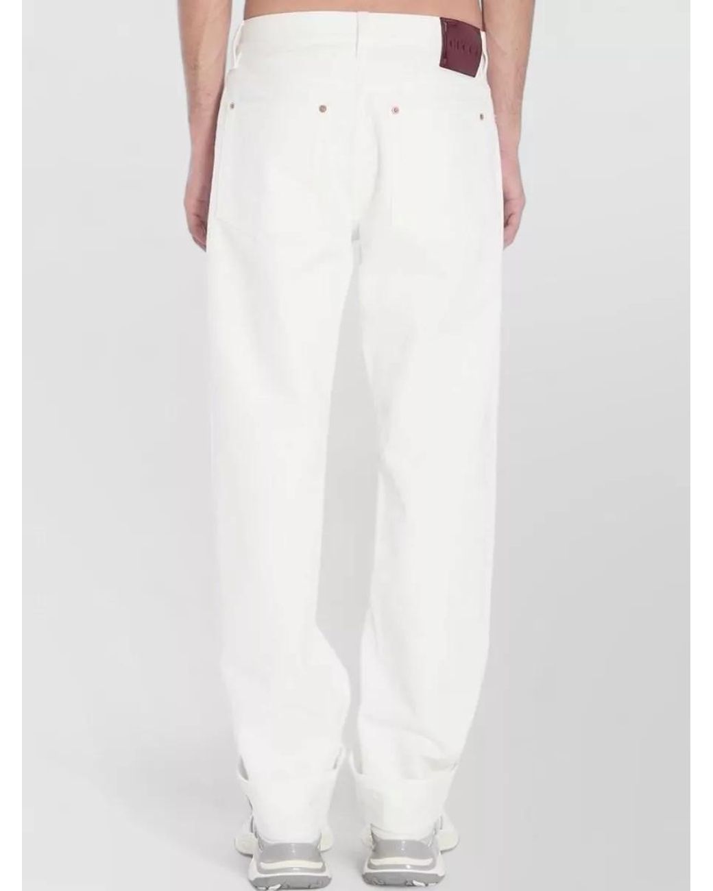 Gucci White Denim Straight-Leg Trousers for men