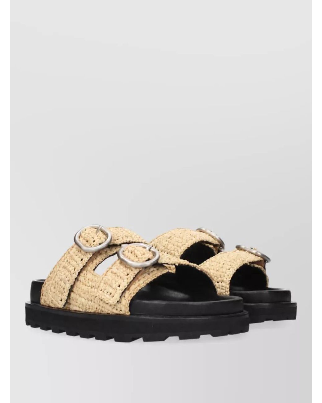 Jil Sander Multicolor Raffia Slides