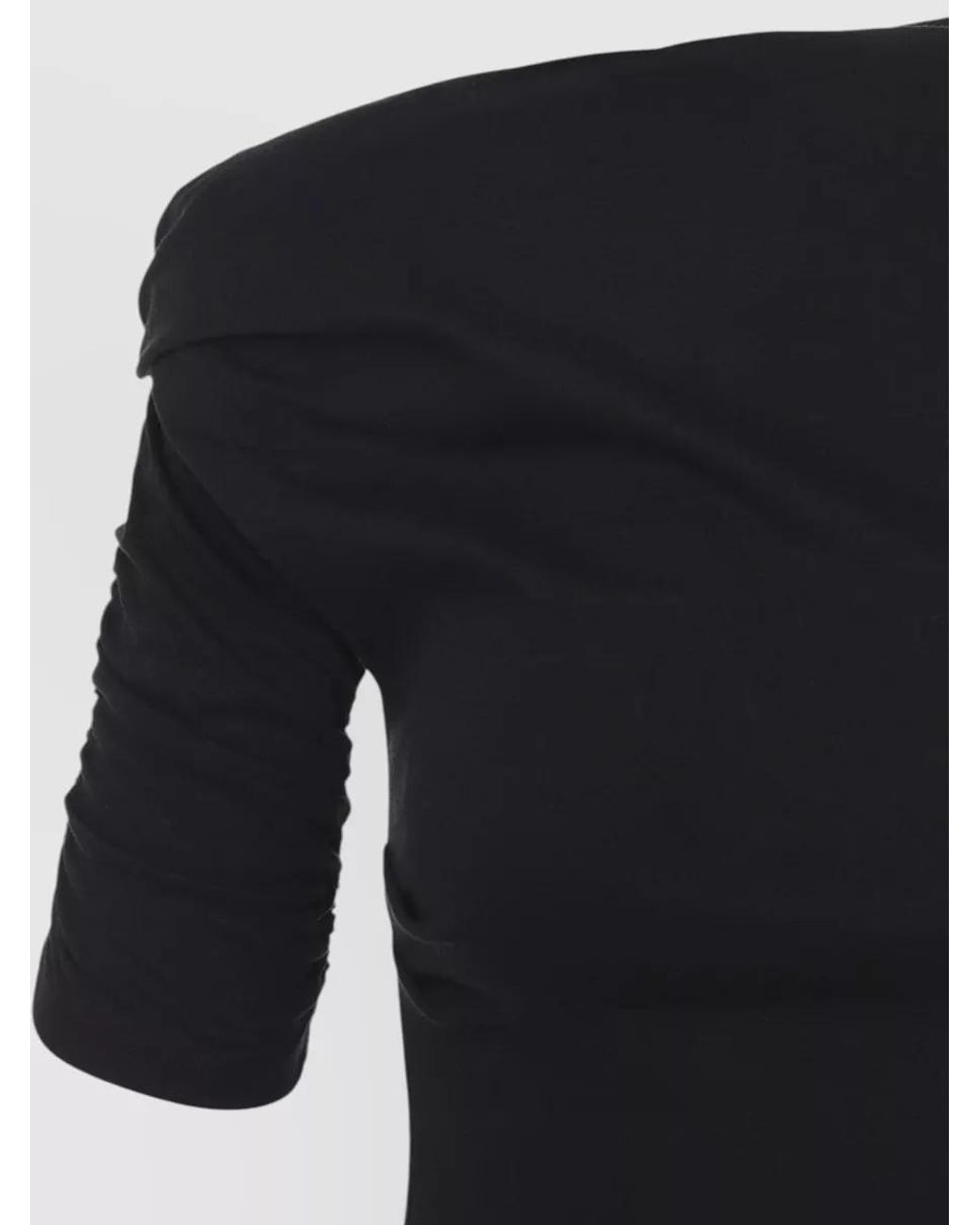 Jacquemus Black Cotton Silk Asymmetric Draped Mini Dress