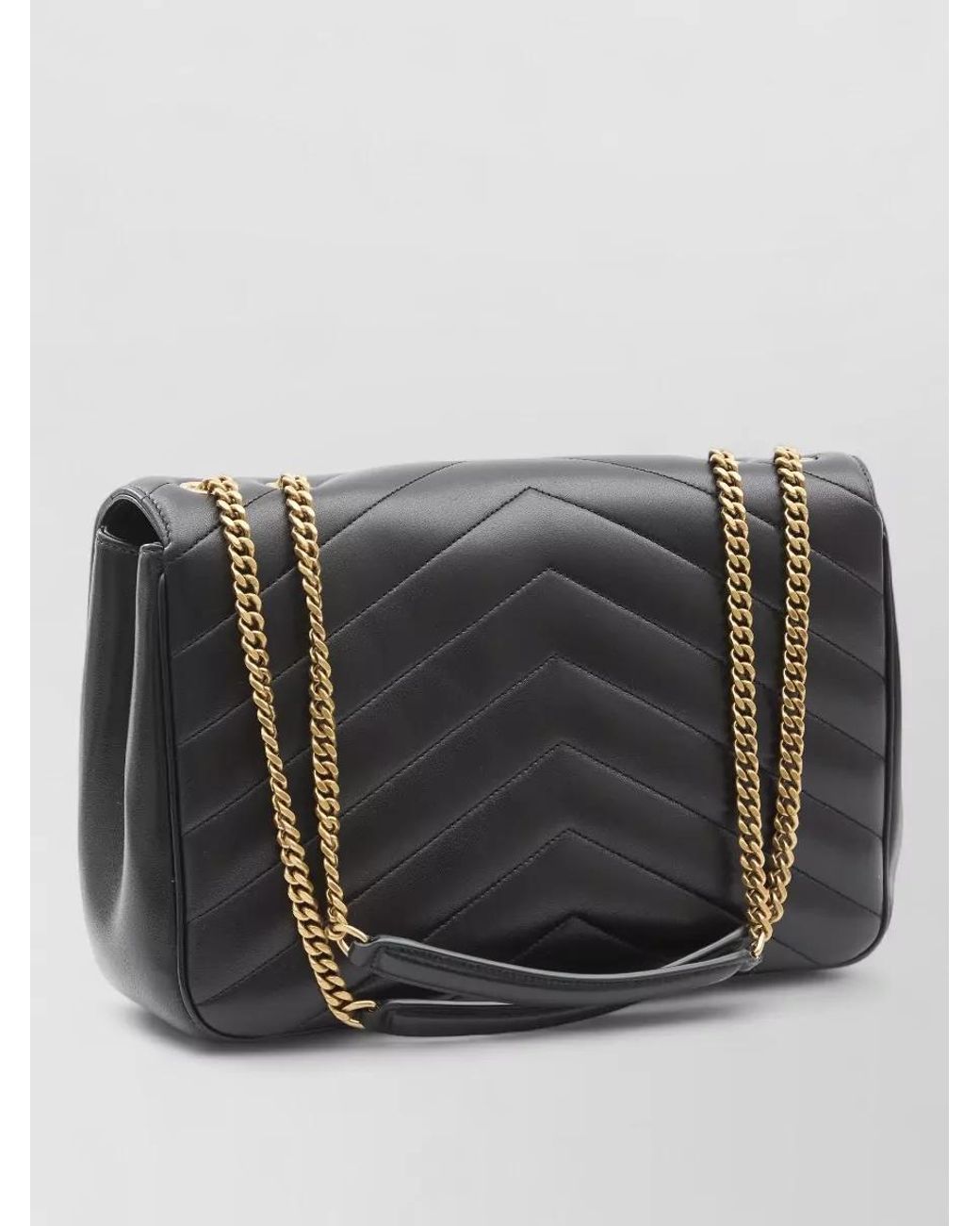 Saint Laurent Black Loulou Large Leather Shoulder Bag