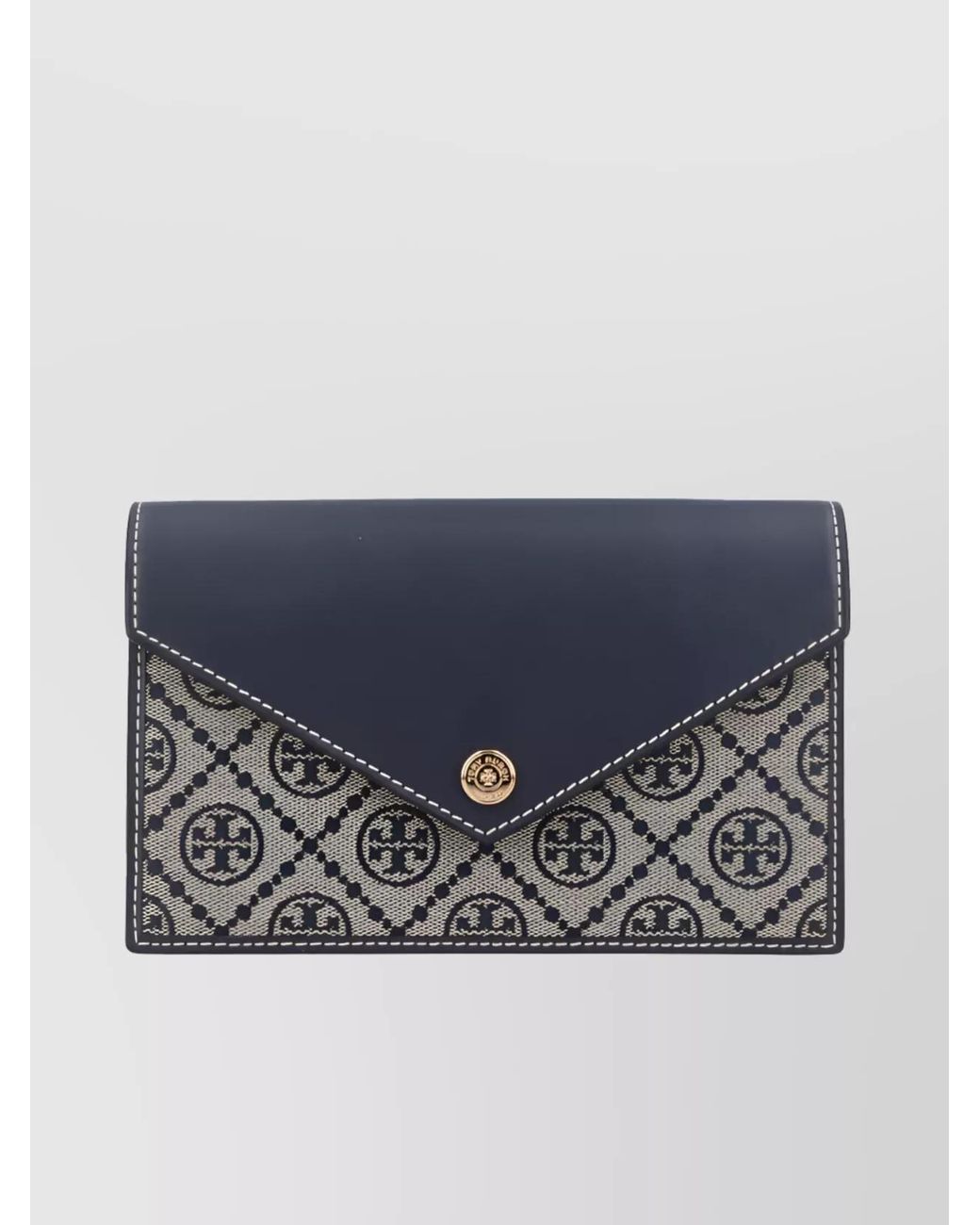 Tory Burch Blue Monogram Chain Wallet