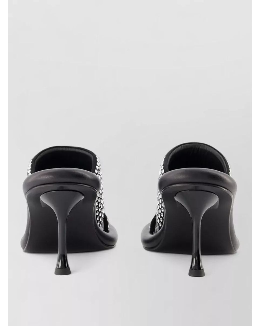 J.W. Anderson Black Crystal-Embellished Leather Mules