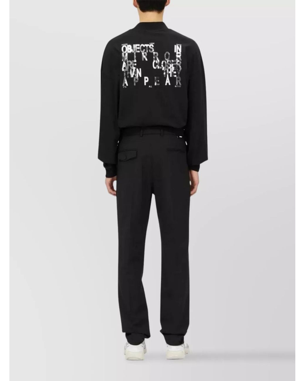 MSGM Black Virgin Wool Straight-Leg Trousers for men