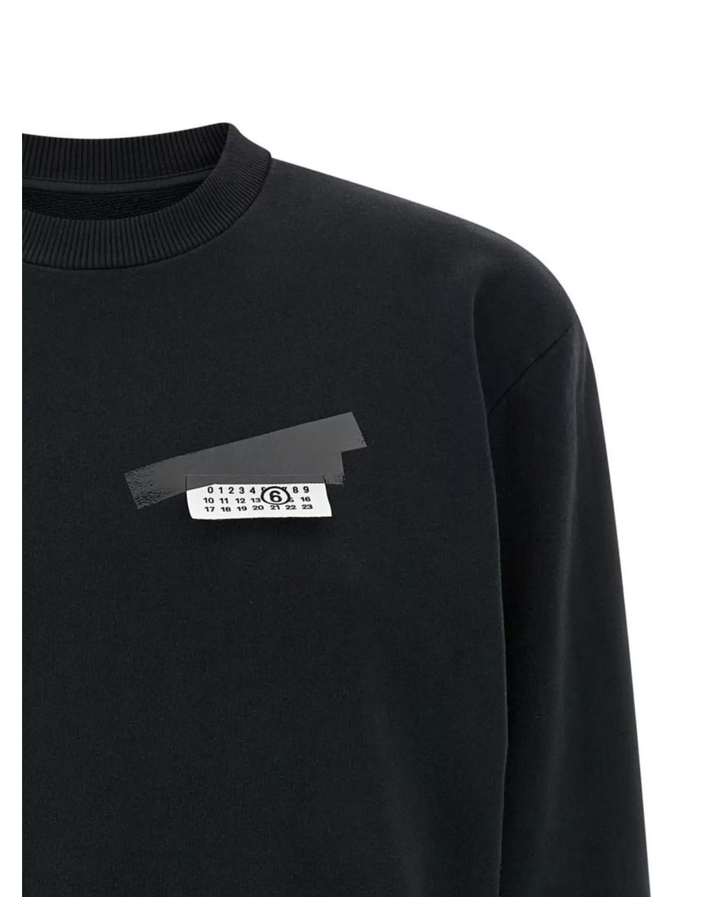 MM6 by Maison Margiela Black Cotton Logo-Patch Sweatshirt