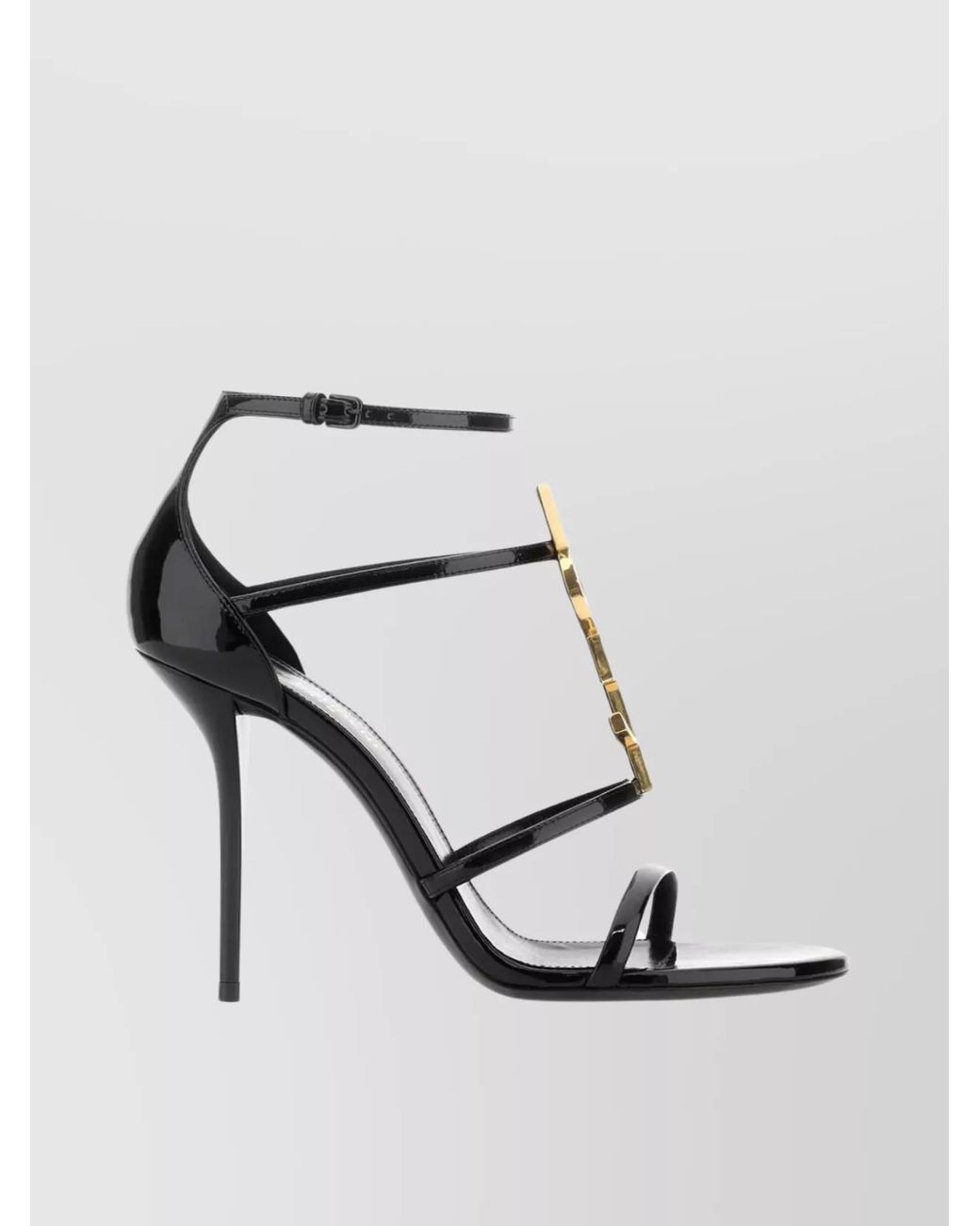 Saint Laurent White Patent Leather High-Heel Sandals