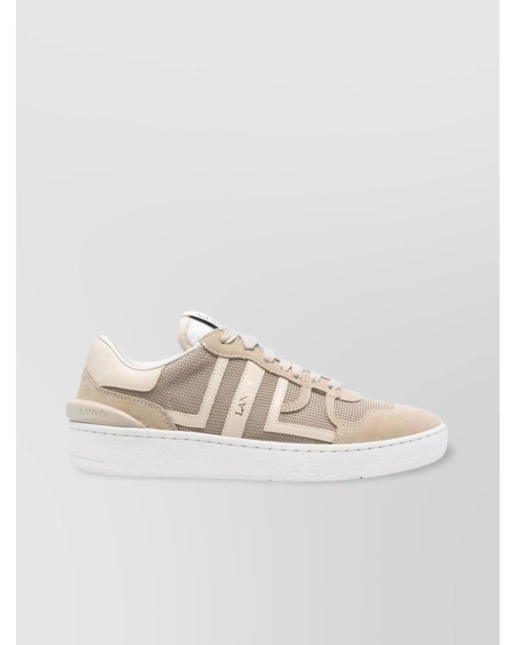 Lanvin White Paneled Logo-Print Low-Top Sneakers