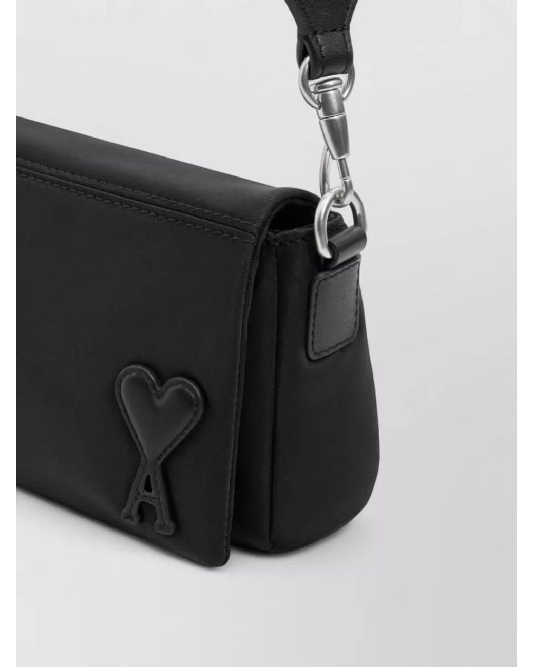 AMI Black Marcel Nylon Shoulder Bag Adjustable Strap for men