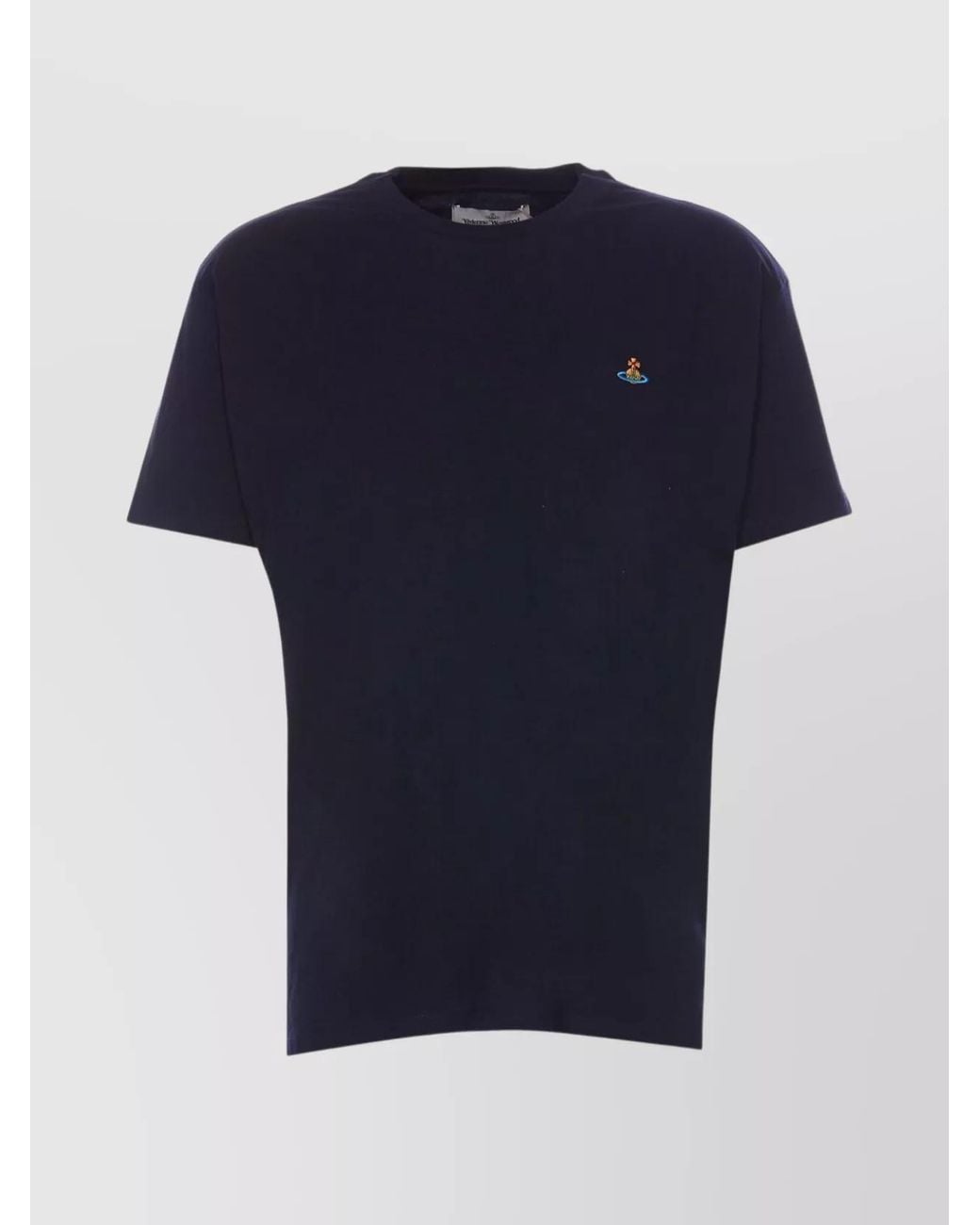 Vivienne Westwood Blue Cotton Logo-Embroidered Crew-Neck T-Shirt for men