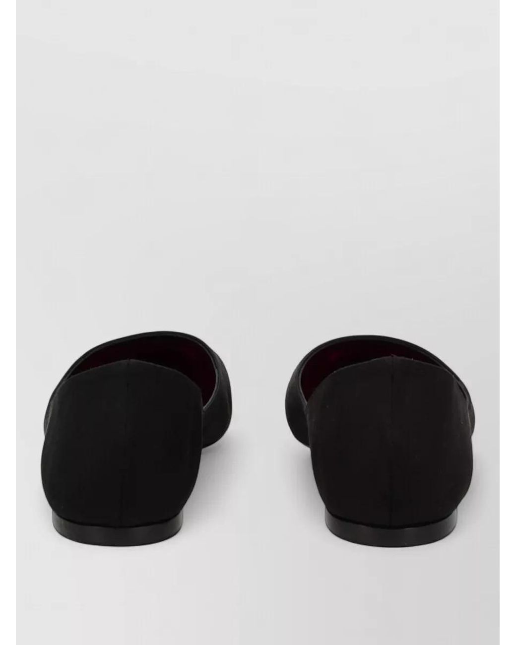Saint Laurent Black Satin Ballerina Flats