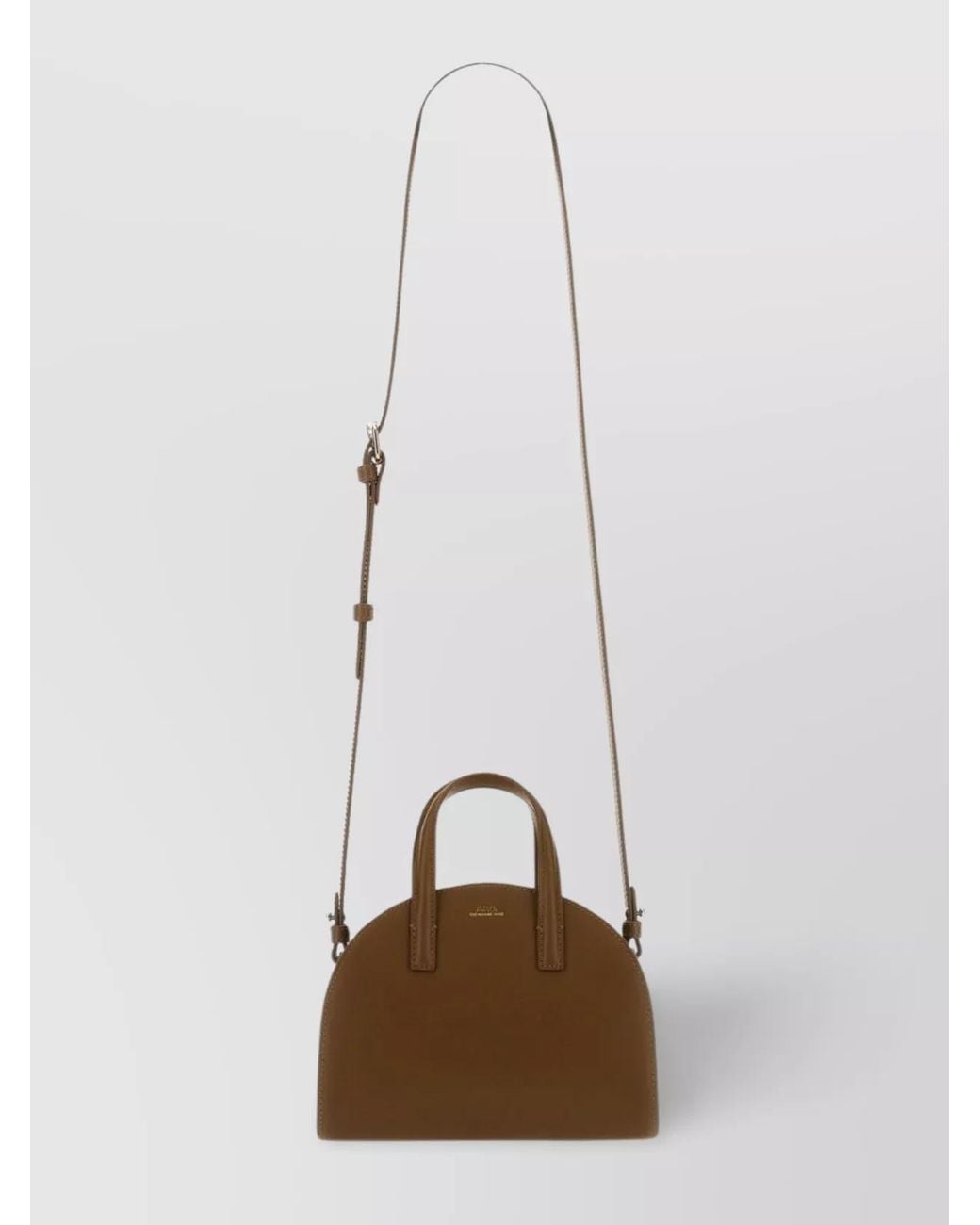 A.P.C. White Demi-Lune Small Leather Cross-Body Bag