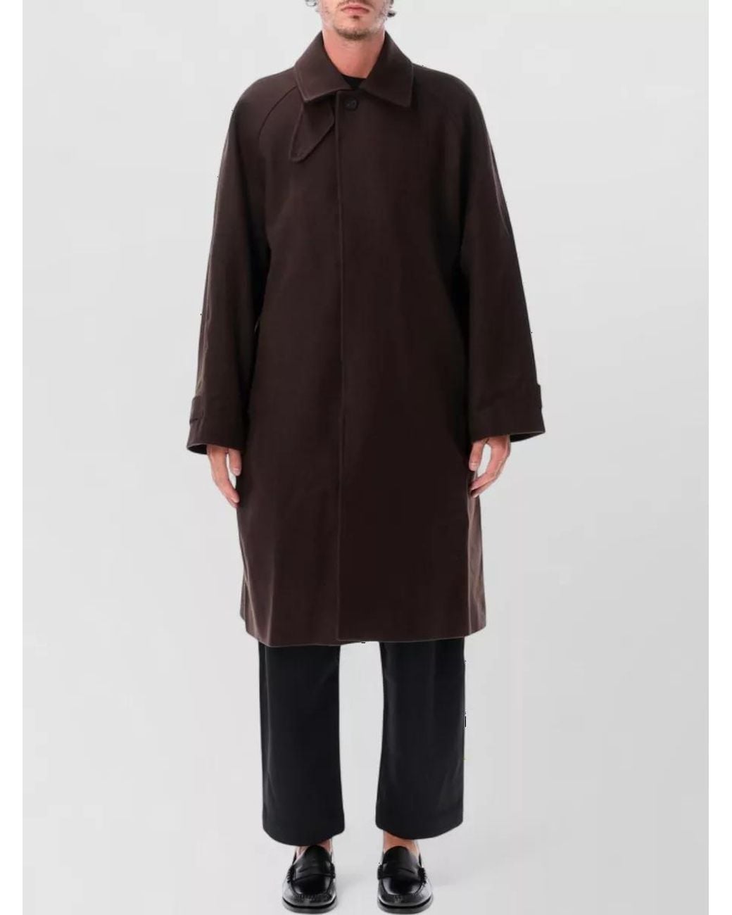 Studio Nicholson Black Wool Single Breasted Coat for men