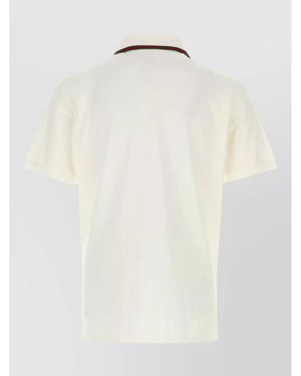 Gucci White Cotton Regular-Fit Short-Sleeve Polo Shirt for men