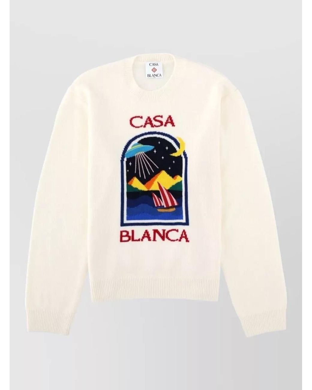 Casablanca White Wool Logo-Print Jumper for men