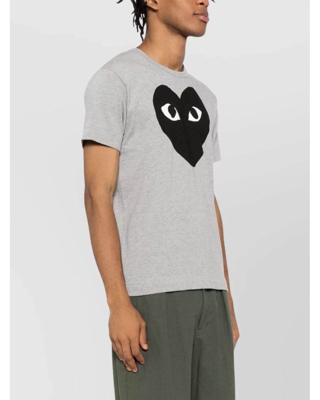 Comme des Garçons Gray Cotton Logo-Print T-Shirt for men
