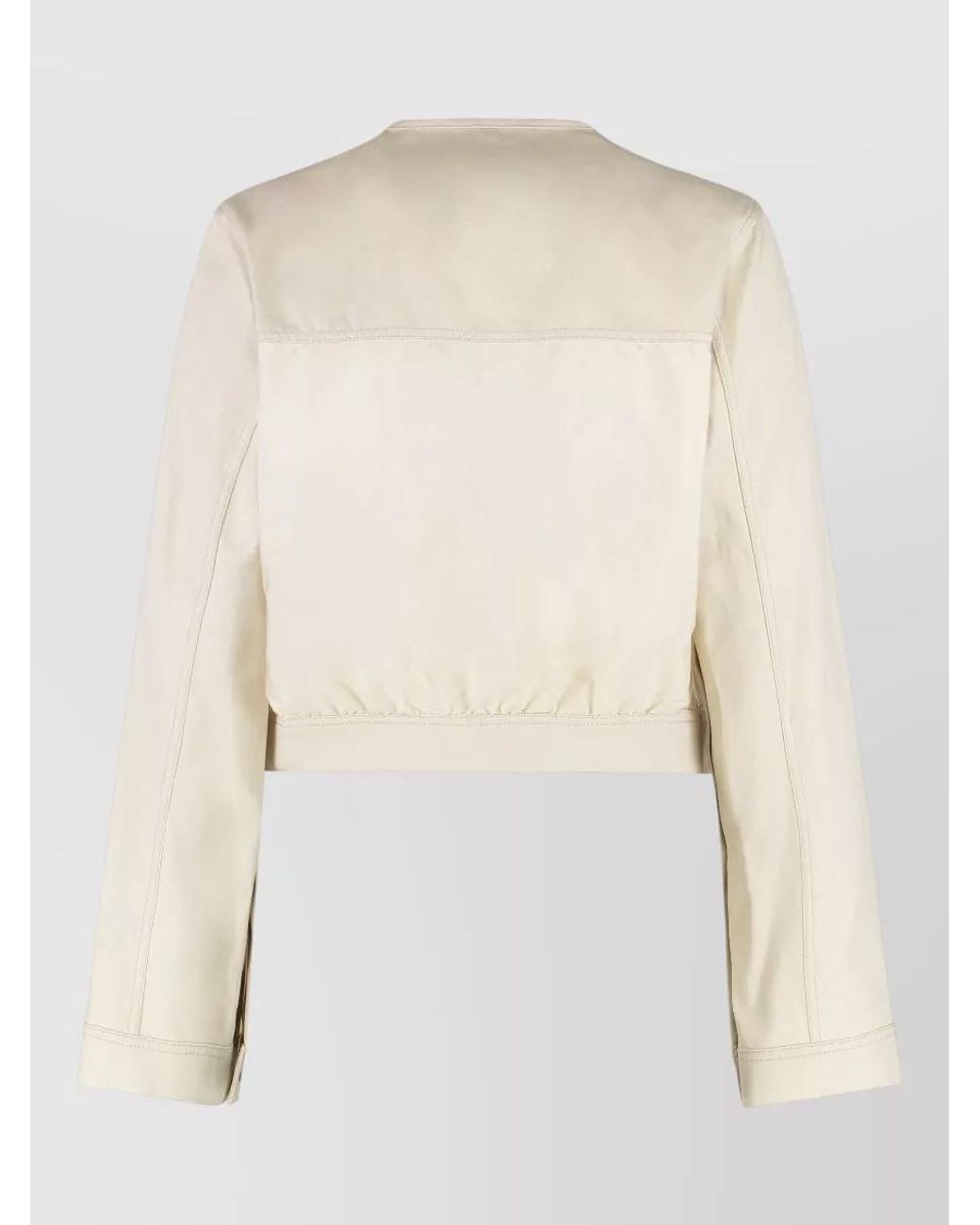 Moncler Natural Cotton-Linen Cropped Jacket