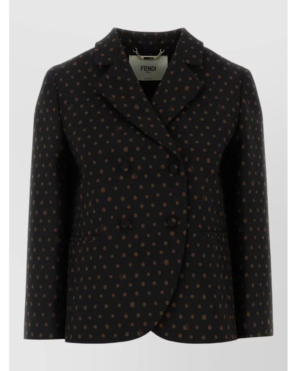 Fendi Black Polka-Dot Double-Breasted Blazer