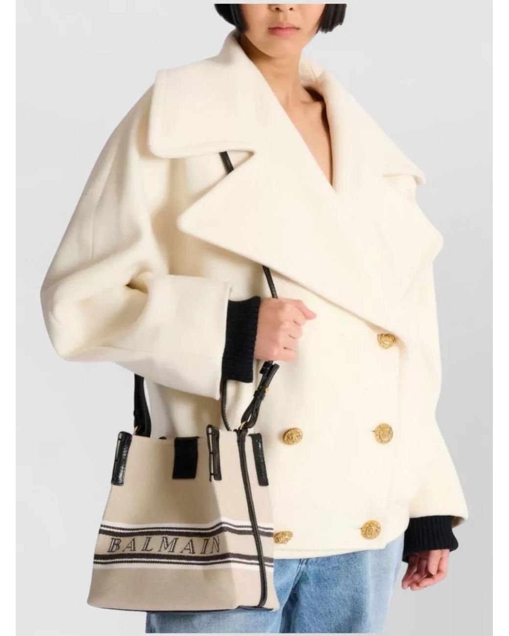 Balmain Natural Release Cotton Shoulder Bag