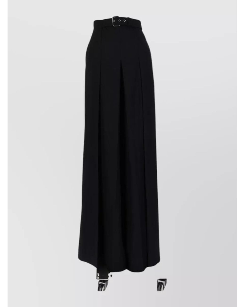 Alberta Ferretti Black Wide-Leg High-Rise Trousers