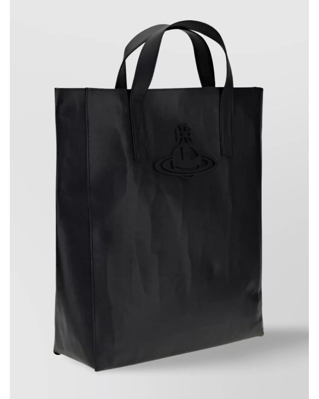 Vivienne Westwood Black Medium Leather Tote Bag