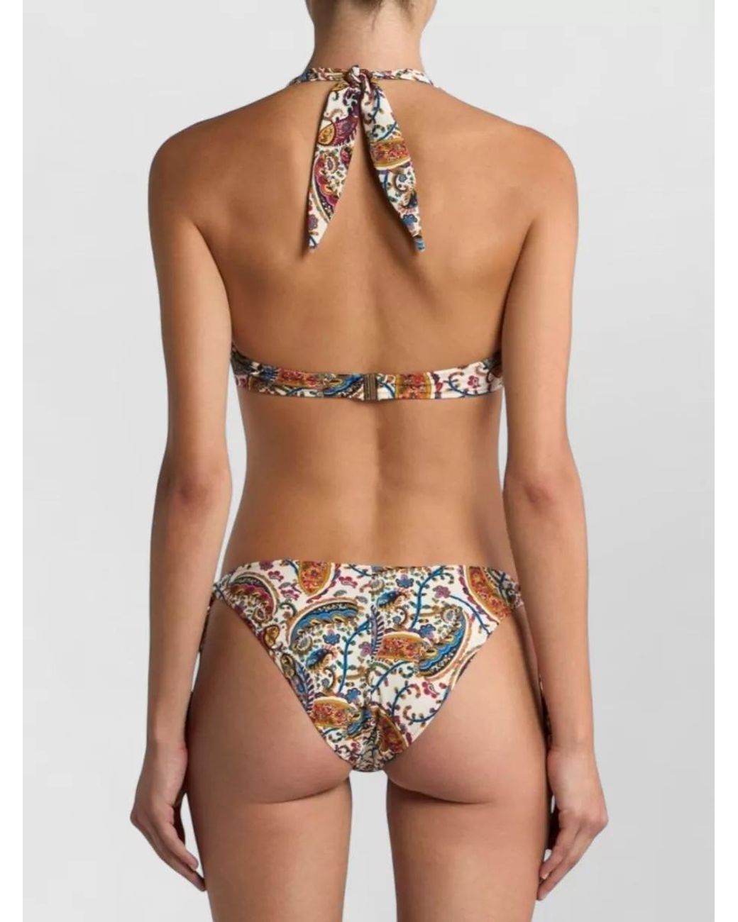 Etro Gray Printed Halterneck Bikini