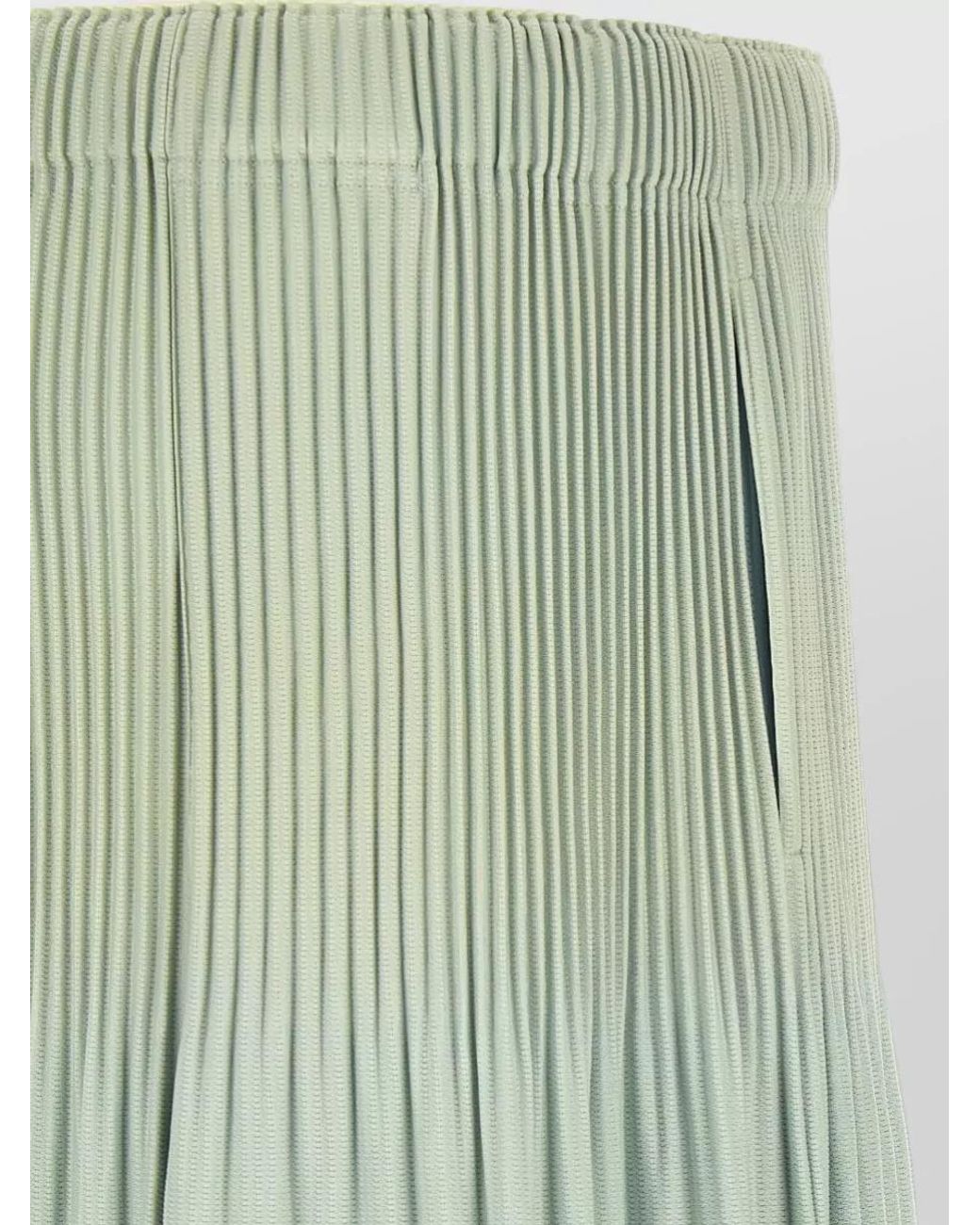 Homme Plissé Issey Miyake Green Pleated Wide-Leg Bermuda Shorts for men