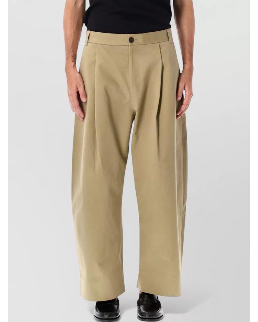 Studio Nicholson Natural Cotton Wide-Leg Trousers for men
