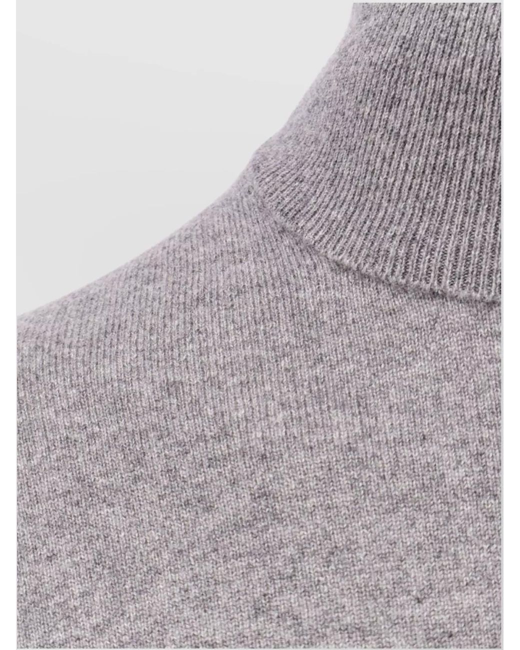 Brunello Cucinelli Gray Cashmere Ribbed Turtleneck Sweater for men