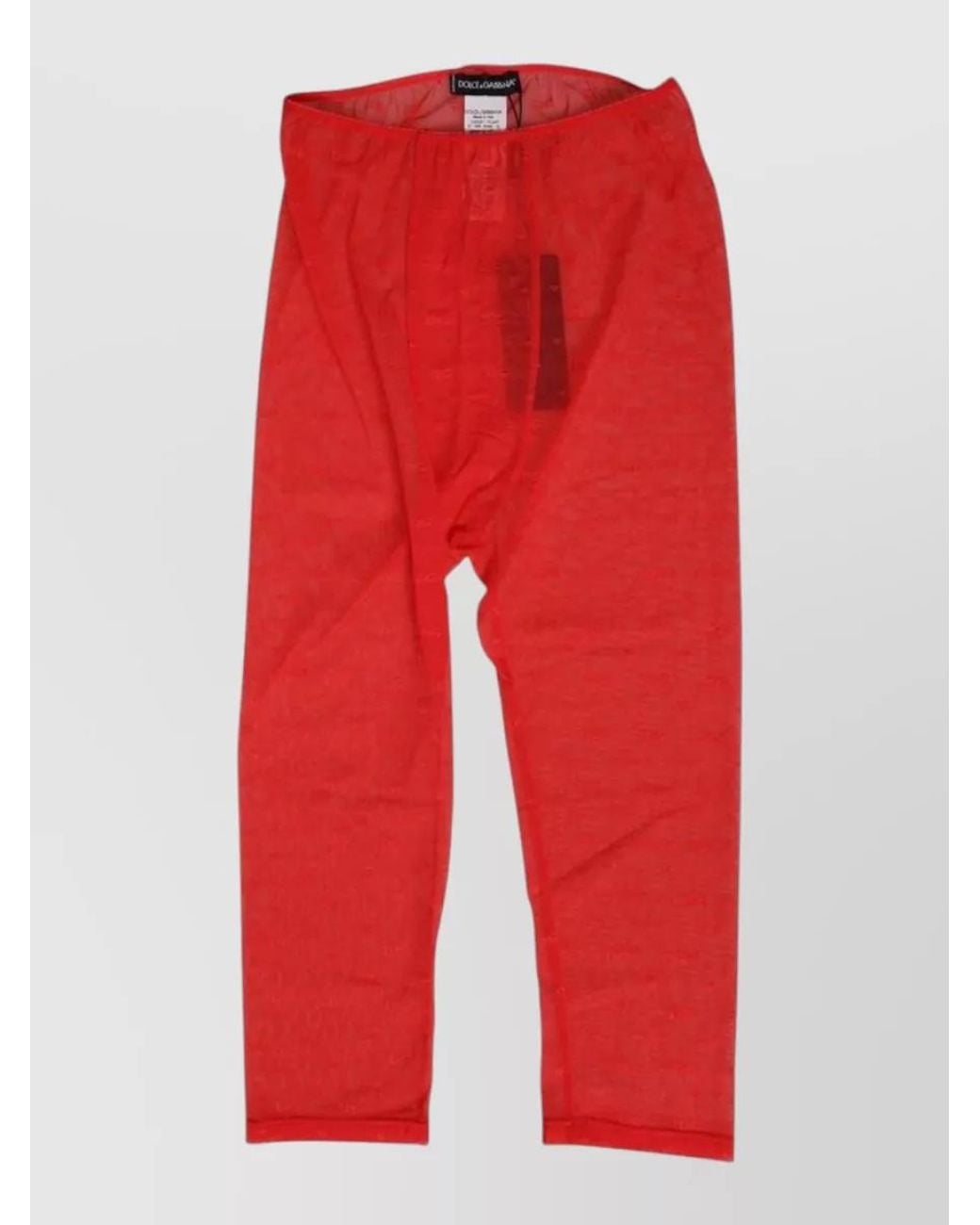 Dolce & Gabbana Red Logo Lace Midi Leggings