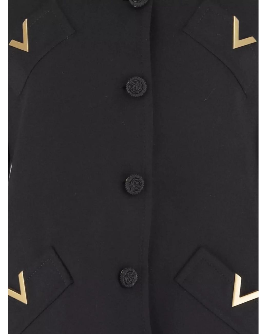 Valentino Garavani Black Cashmere-Blend Knee-Length Single-Breasted Coat