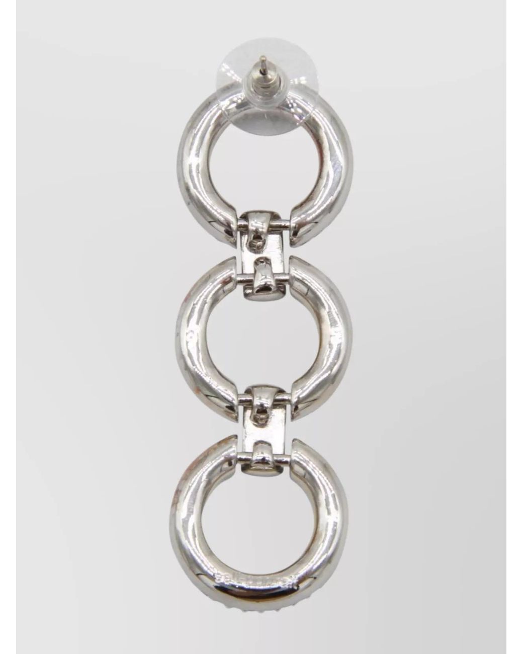 Self-Portrait White Crystal-Embellished Link Earrings