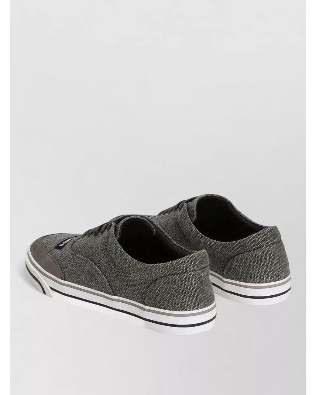 Dolce & Gabbana Gray Linen Low-Top Sneakers for men