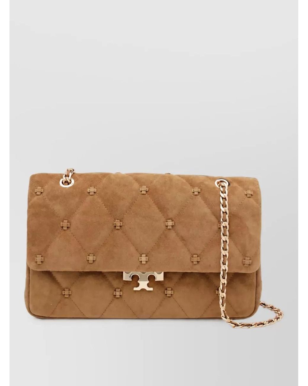 Tory Burch Brown Romy Suede Leather Clutch Bag