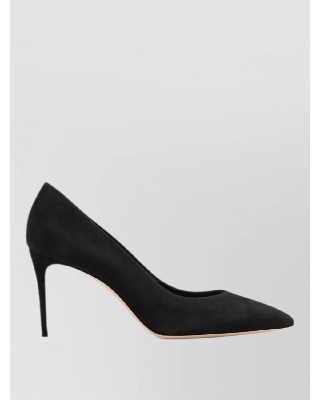 Casadei Black Suede Leather High-Heel Pumps